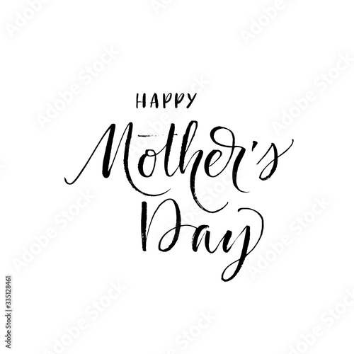 Happy Mothers Day card. Hand drawn brush style modern calligraphy. Vector illustration of handwritten lettering. 