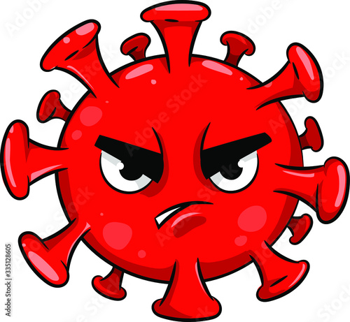 Obraz na płótnie Coronavirus character design. Coronavirus bacteria cartoon vector illustration. Covid-19 danger. Preventions of the COVID-19 disease. w salonie