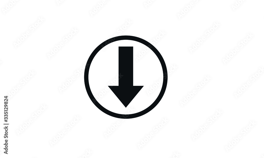 Arrow Icon Vector Design Illustration, Down Arrow Button Arrow Icon Vector Design Illustration, Down Arrow Button