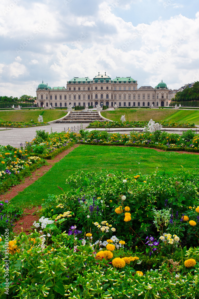 Vienna - Belvedere Palace with flowers - Austria