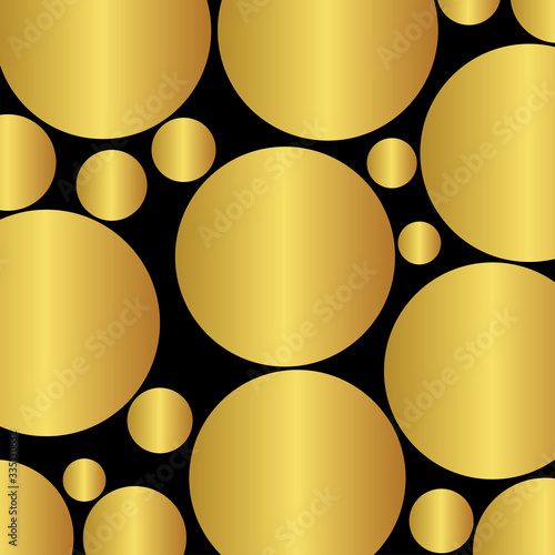Circle geometric pattern, gold and black colors