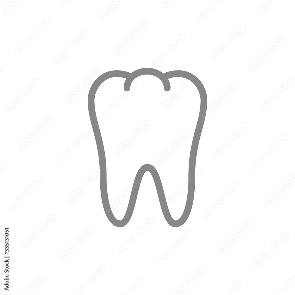 Human tooth line icon. Healthy internal organ symbol Human tooth line icon. Healthy internal organ symbol