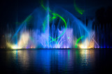 Musical fountain with colorful illuminations in night