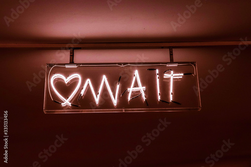 neon sign in Rome, Italy