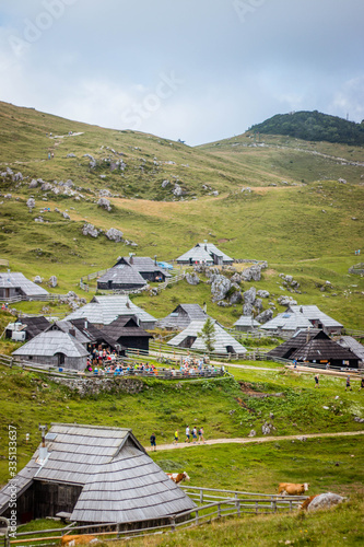 village in the mountains, Alps, Slovenia, Velika planina