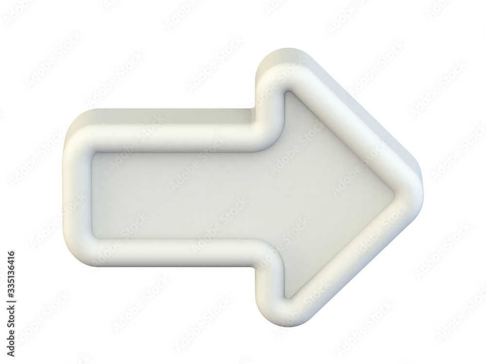 White right arrow icon 3D White right arrow icon 3D