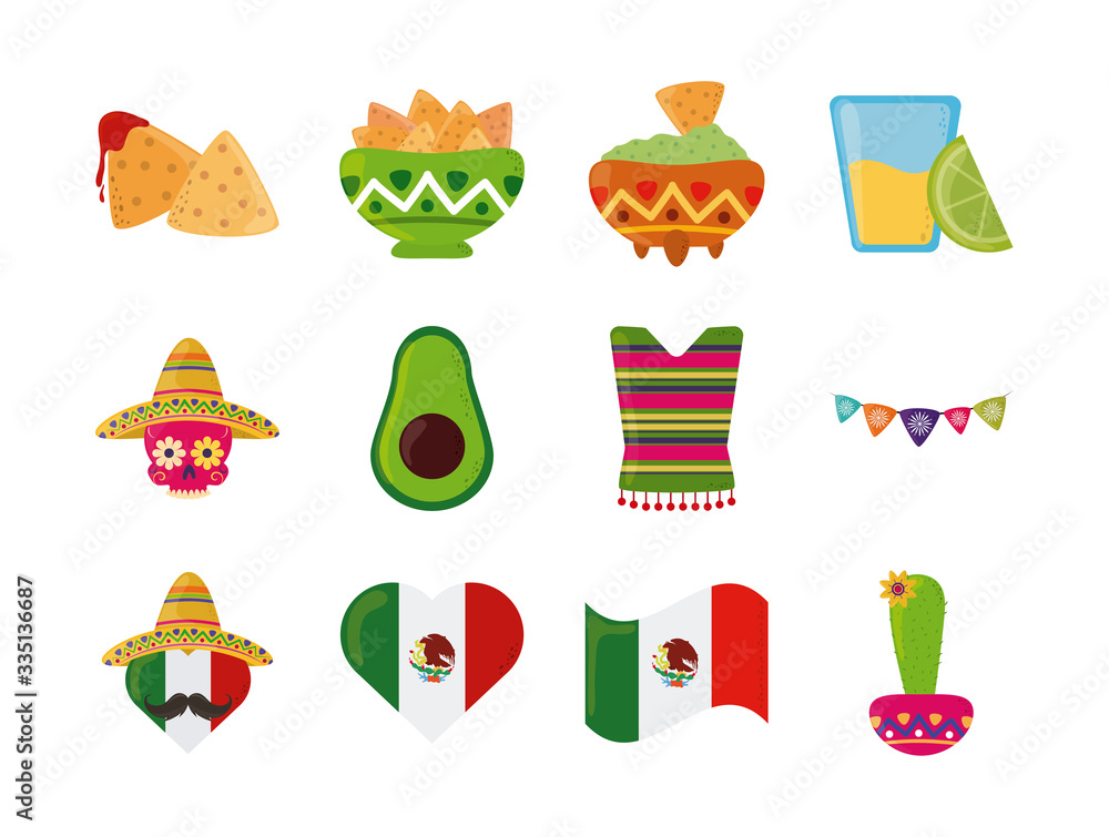 cinco de mayo mexican celebration festive party national icons set flat style icon cinco de mayo mexican celebration festive party national icons set flat style icon