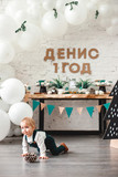 celebrating the first birthday of a little boy in a beautiful interior