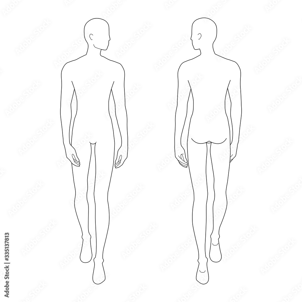 Fashion template of walking men. Fashion template of walking men.