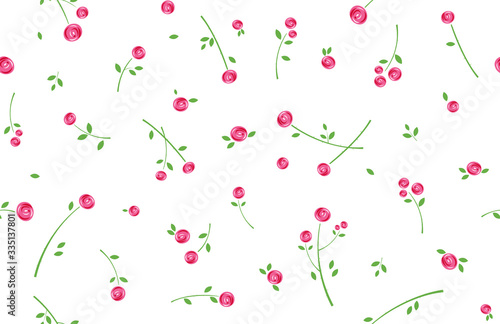 Seamless pattern with roses. Delicate pink roses wedding decor. Textile or wrapping paper pattern print. 