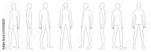 Fashion template of standing men. 