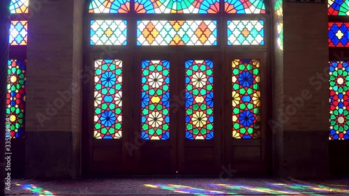 Stained glass window in Mosque, Shiraz, Iran