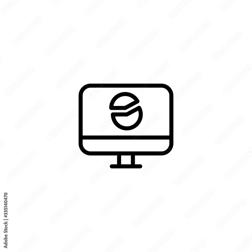 Computer vector icon. Monitor vector icon on white background. PC symbol. Vector illustration Computer vector icon. Monitor vector icon on white background. PC symbol. Vector illustration