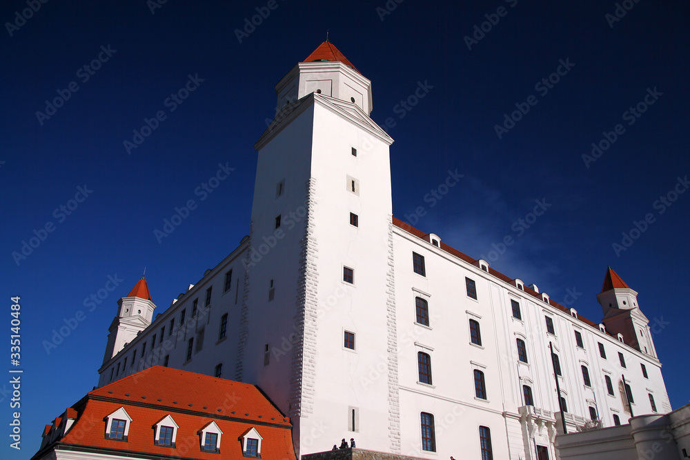 View of Bratislava castle in a sunny day
