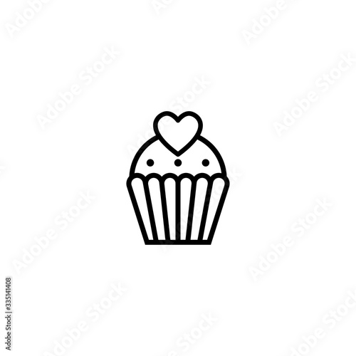 Cupcake icon. Two-tone version of cupcake vector icon on white and black background. Small cake designed to serve one person.