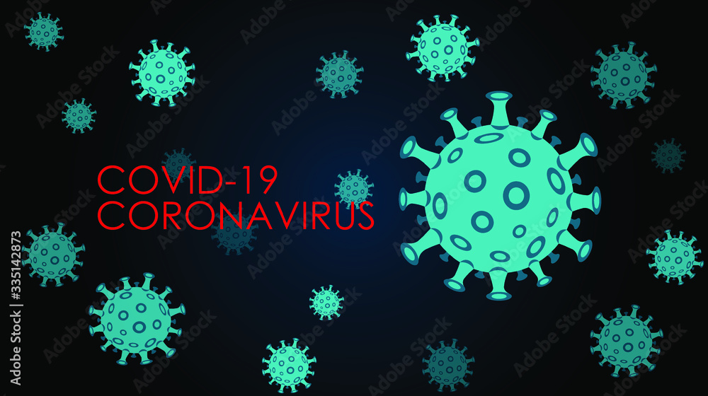 Stop coronavirus. Coronavirus outbreak vector illustratin. Pandemic medical concept with dangerous cells. 