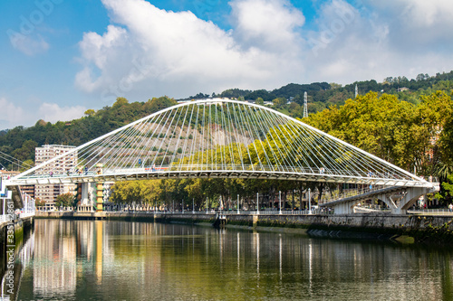 Zubizuri bridge, september 2019, Bilbao. photo