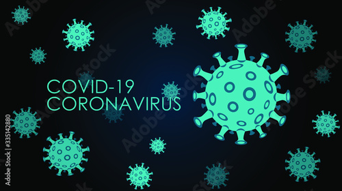 Stop coronavirus. Coronavirus outbreak vector illustratin. Pandemic medical concept with dangerous cells. 
