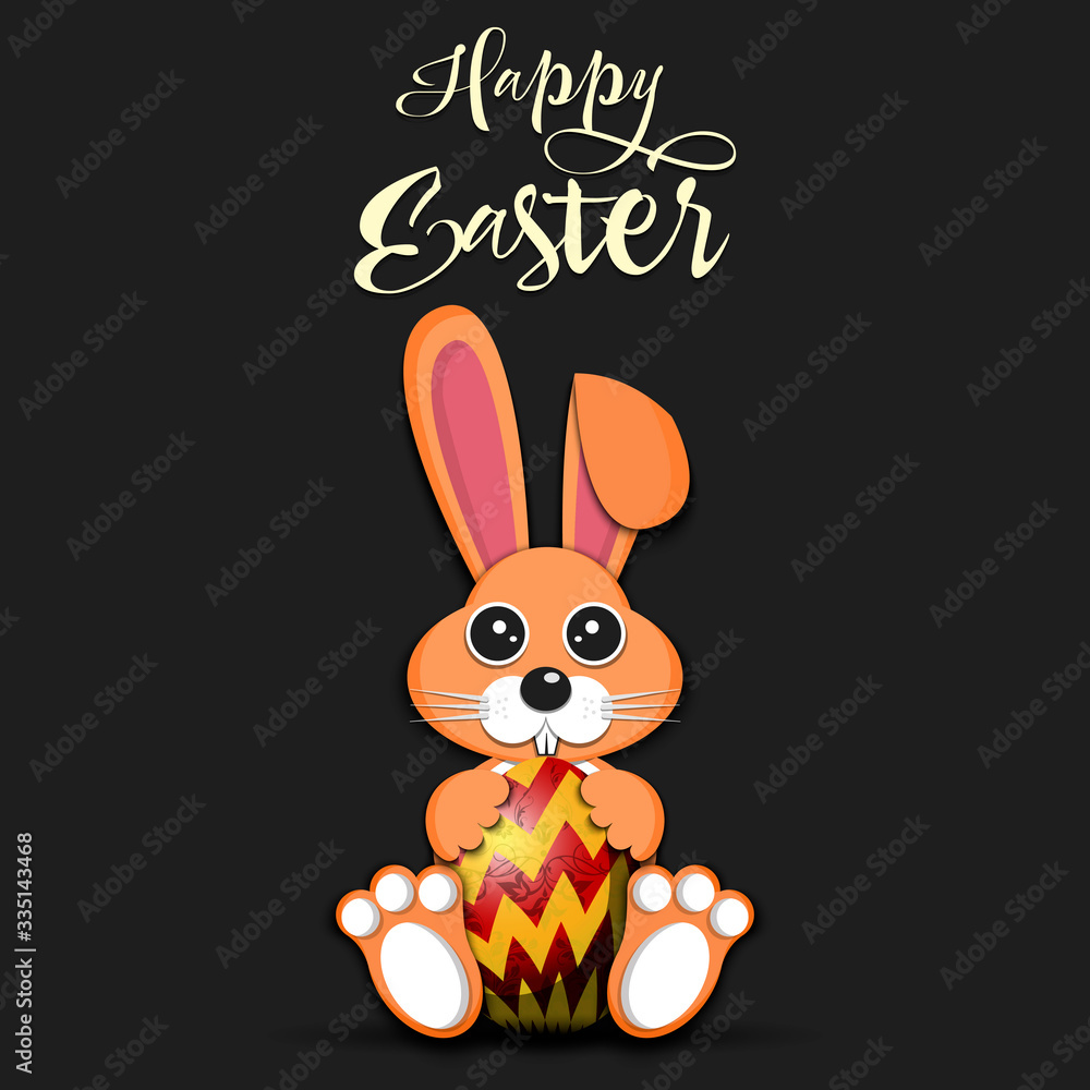 Fototapeta premium Happy Easter. Easter bunny logo design template