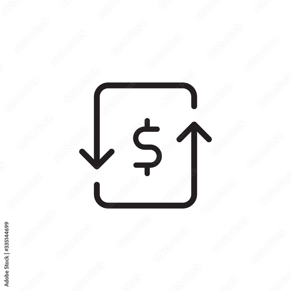 Money transfer Icon vector isolated on white background, for your design, logo, application, UI Money transfer Icon vector isolated on white background, for your design, logo, application, UI