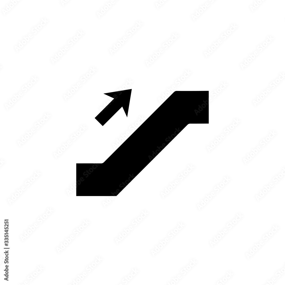 Escalator, public transport vector icon - Vector. Escalator up icon. Escalator staircase moving simple vector icon illustration. Escalator, public transport vector icon - Vector. Escalator up icon. Escalator staircase moving simple vector icon illustration.