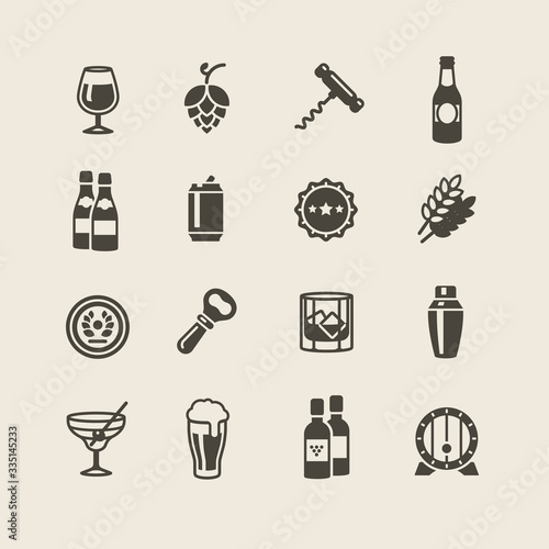 Pub and drink Icons set