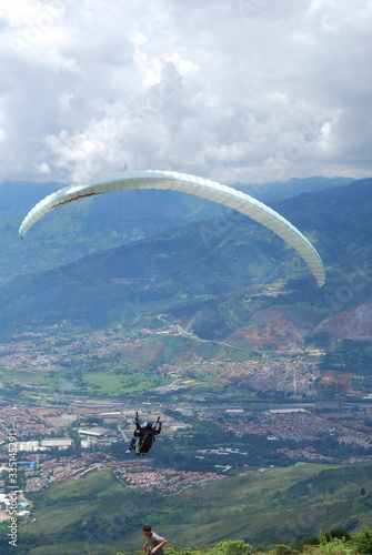 beautiful summer day for paragliding, a great experience