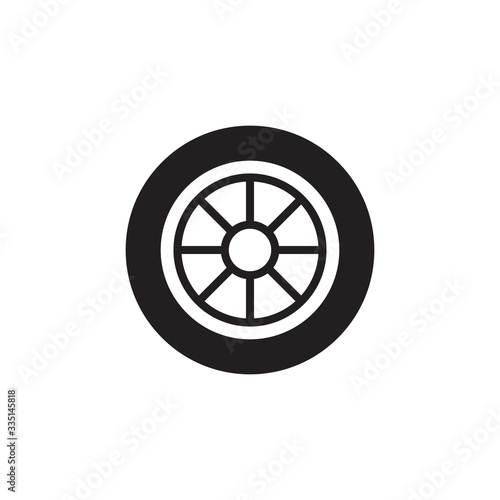 Car wheel vector icon. Tire icon. vector illustration.