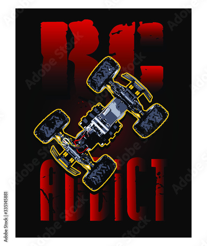 RC Addict. T-shirt Poster Design. Vector Illustration