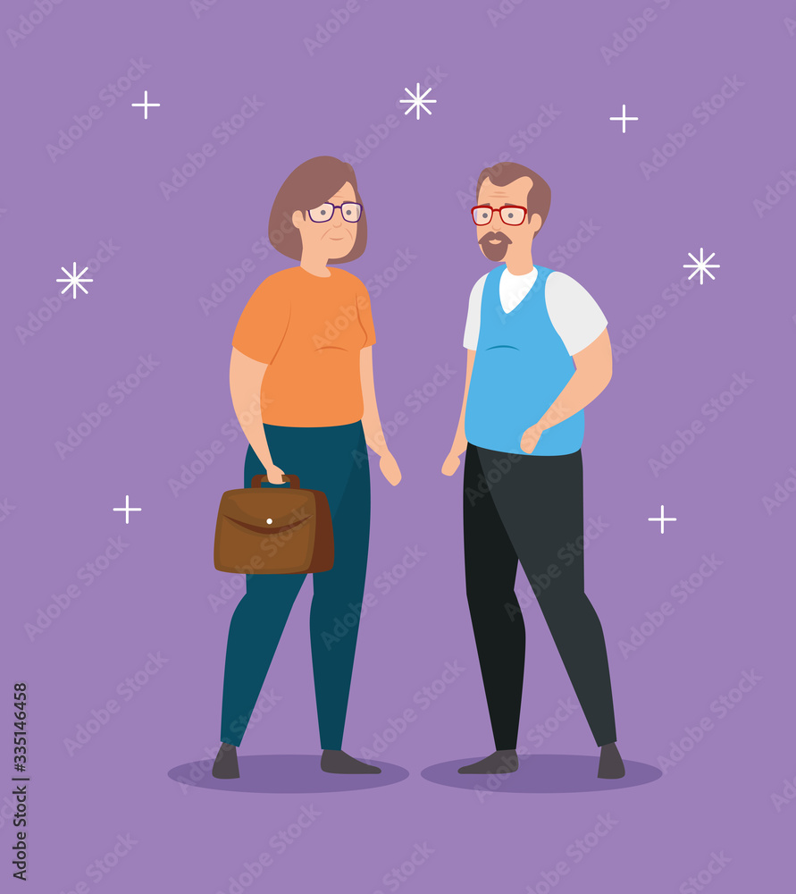 cute old couple avatar character vector illustration design cute old couple avatar character vector illustration design
