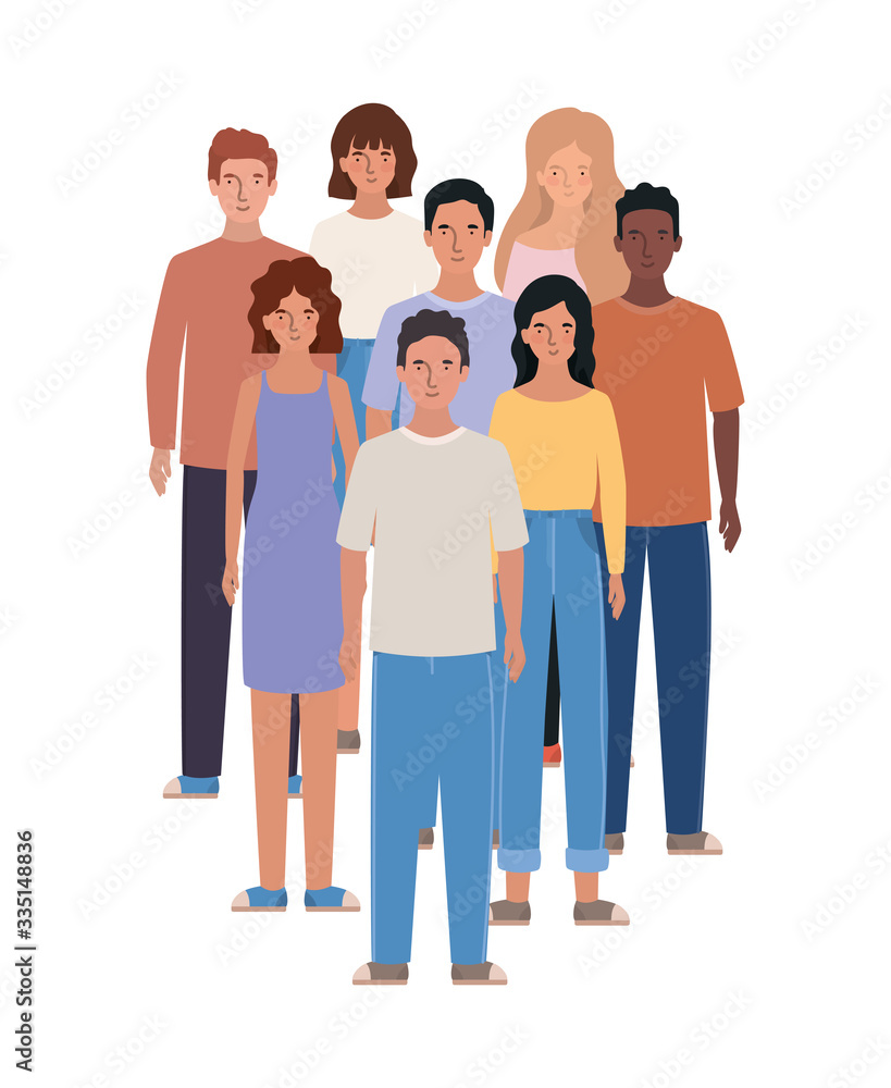 Isolated women and men avatars vector design Isolated women and men avatars vector design