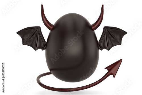 Demon egg isolated on white background. 3D illustration.