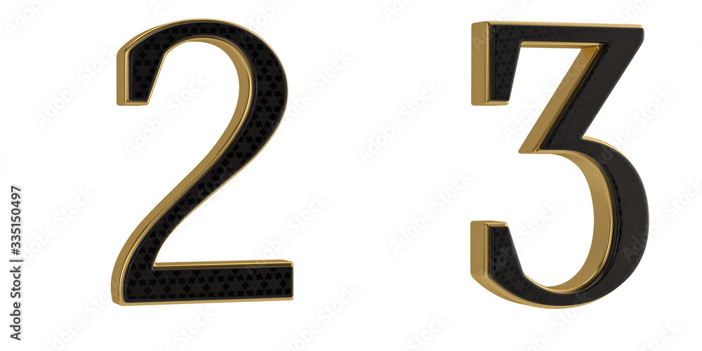 Luxury golden numeral isolated on white background. 3D illustration. Luxury golden numeral isolated on white background. 3D illustration.