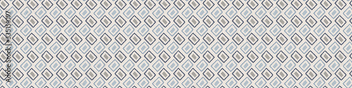 Seamless minimal geo shape border pattern design. Neutral pastel color in fresh paper cut out style. Hand drawn playful texture ribbon trim background. Home decor pastel border. Modern washi tape.