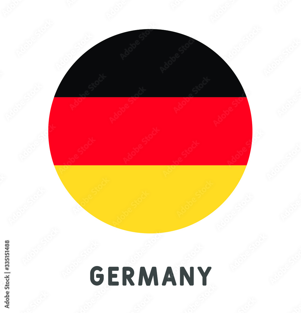 Naklejka premium Round Germany flag vector icon isolated, Germany flag button