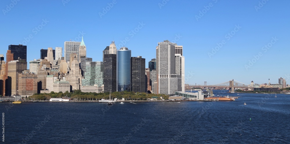 New York City Skyline financial district Battery Park 