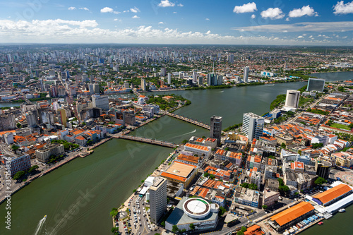 Recife city, Pernambuco, Brazil on March 1, 2014. Aerial view