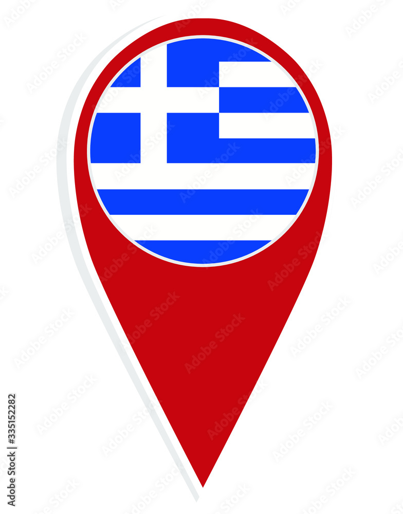 Greece vector flag map location pin. Greece vector flag map location pin.