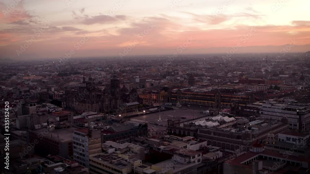 Zocalo Capitalido Ciudad de Mexico, Drone Cinematic view Zocalo Capitalido Ciudad de Mexico, Drone Cinematic view