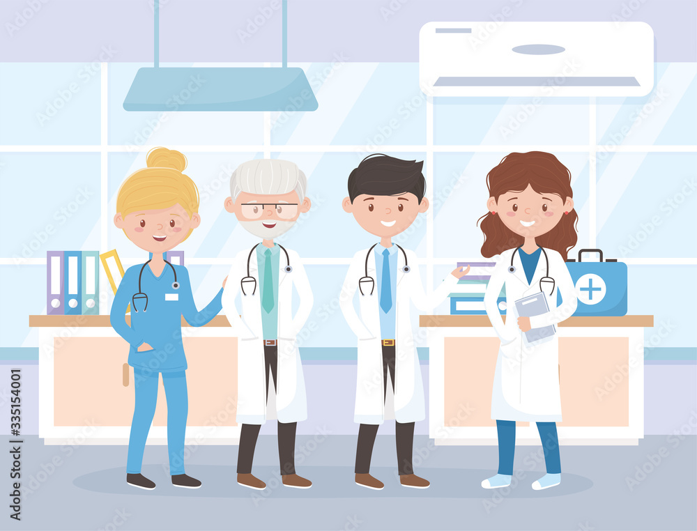 male and female physicians and nurse hospital medical staff professional practitioner cartoon character male and female physicians and nurse hospital medical staff professional practitioner cartoon character