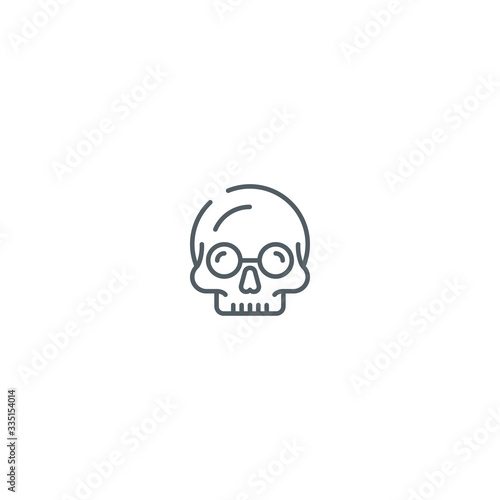 Skull line style logo design vector template