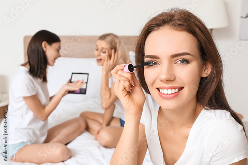 Beautiful young women apply...