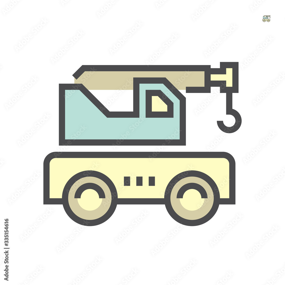 Mobile crane icon, 64x64 perfect pixel and editable stroke. Mobile crane icon, 64x64 perfect pixel and editable stroke.