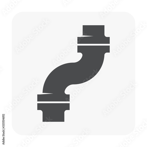 Pipe icon and flange fitting for pipeline connection with valve and other pipe. For transportation liquid or gas i.e.crude, oil, natural gas, sewage, wastewater. Also for plumbing and irrigation.