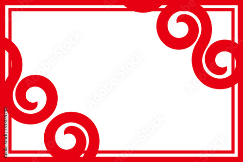 赤い渦巻のフレーム