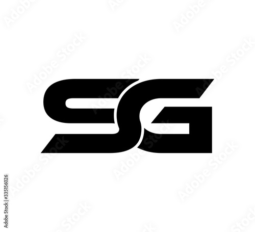 Initial 2 letter Logo Modern Simple Black SG