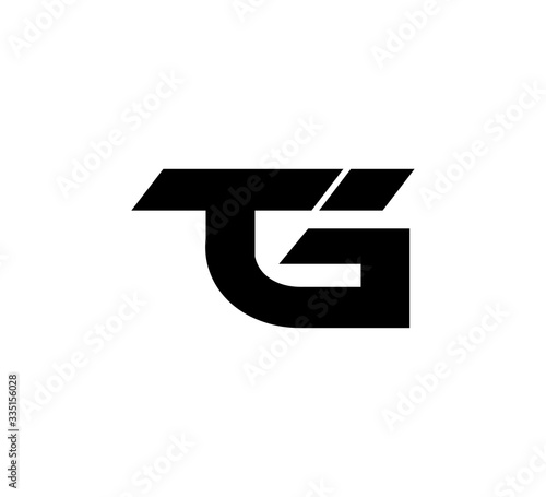Initial 2 letter Logo Modern Simple Black TG