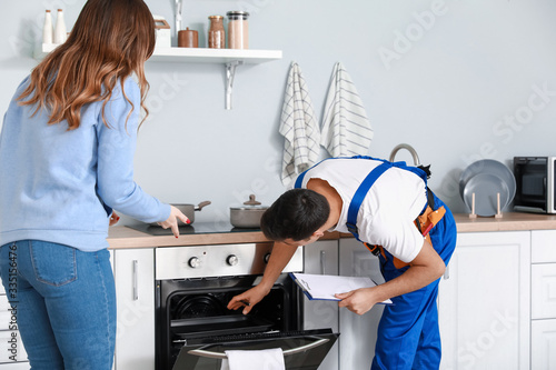 Housewife and worker repair...