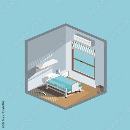 Hospital room flat illustration © creativica