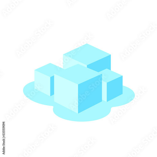 ice cube icon logo design vector